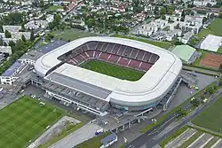 Le stade hôte de la finale, situé à Klagenfurt