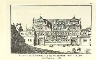 Écuries à Jüdenhof&nbsp;(de) dans un ouvrage de 1680 (Weck)