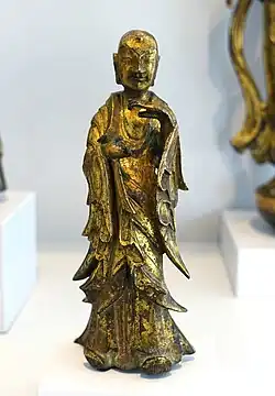 Un moine. Bronze doré, début VIe&nbsp;siècle. Galerie Arthur M. Sackler, Harvard
