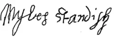 Signature de Myles Standish