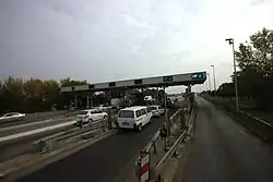 Le poste de péage de Stara Pazova avant sa rénovation de mai 2023 (Autoroute A1).