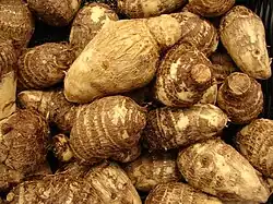 Tubercules de taro.