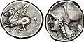Pégase en vol sur un statère d'Argos.