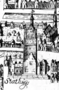 L'hôtel de ville de Delft vers 1560 (Fragment d'une carte de Reinier Boitet)