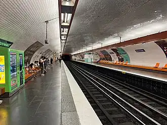 Les quais de la station, vus en direction de Balard.