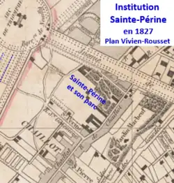 Sainte-Périne sur plan de 1827.