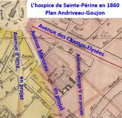 Sainte-Périne sur plan de 1860.