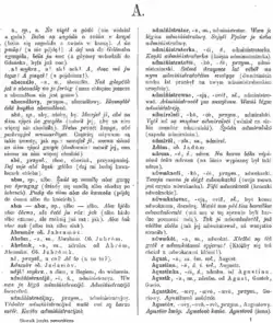 Page du dictionnaire cachoube de Stefan Ramułt, édité à Cracovie en 1893