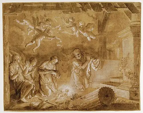 Nativité, XVIIe&nbsp;siècle, musée des Beaux-Arts de Lyon.
