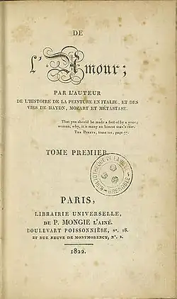 Image illustrative de l’article De l'amour (Stendhal)