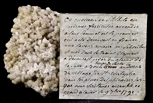Stilbite - Trouvée par Jean-Godefroy Schreiber en 1791 - Saint-Christophe-en-Oisans