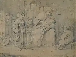 Mère allaitant avec enfants, 1652
