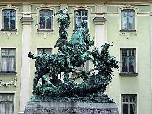 Saint Georges et le dragonGamla stan, Stockholm, Suède.