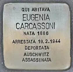 Stolpersteine pour Eugenia Carcassoni à Ancône