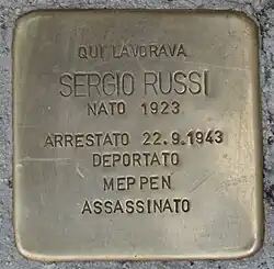 Stolpersteine pour Sergio Russi à Ancône