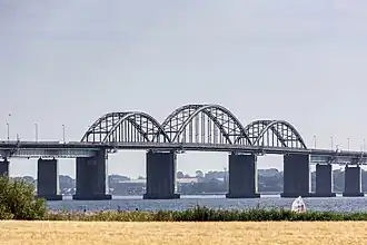 Travées principales du viadux Storstrøm vues de Masnedø