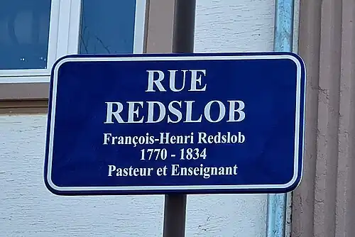 Plaque de rue à la Robertsau.