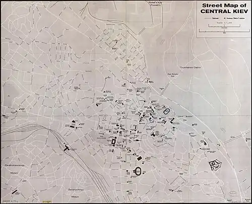 1979. Plan de Kiev avec ses principaux bâtiments CIA.