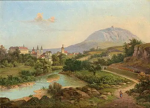 Roudnice et mont Rip, par Stroeminger Vilem(fin du XIXe&nbsp;siècle).