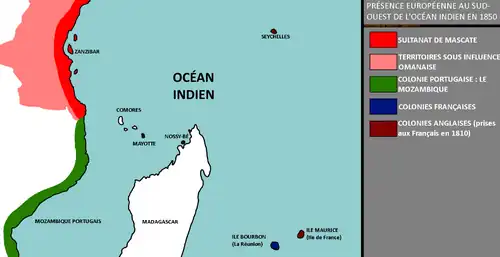 Sud-Ouest de l'Océan Indien en 1850