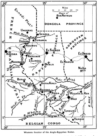 délimitation entre britanniques et français sur la ligne de partage des eaux Congo-Nil (1922)