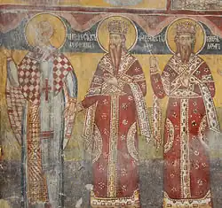 Saint Nicolas, saint Stefan Dečanski et le saint prince Lazare.