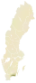Carte représentant la province de Blekinge au sein de la Suède, au sud-est du pays.
