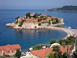 L'île de Sveti Stefan dans la municipalité de Budva.