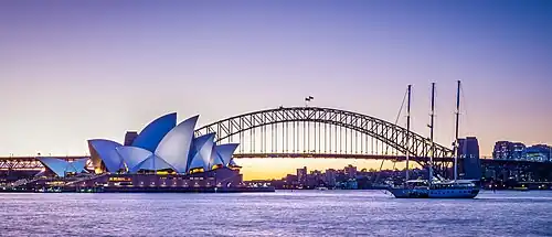 L'opéra de Sydney et le Harbour Bridge.