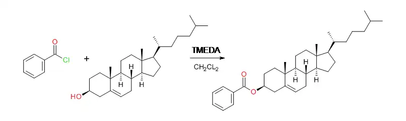 Synthèse benzoate de cholestéryle.png