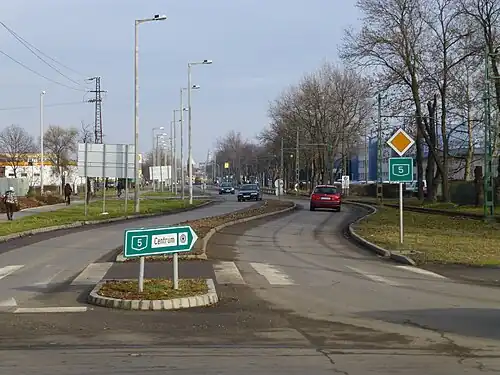 La route à Szeged.