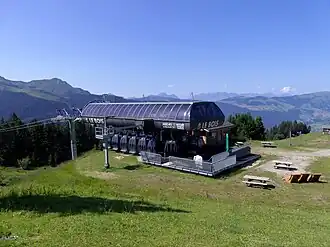 Vue aérienne de la station.