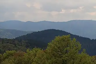 La tête de Meusfoux depuis le Grand Ventron au nord-nord-est.