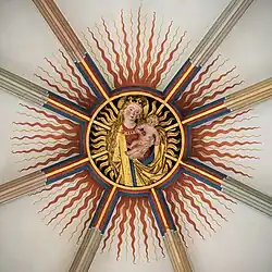 Madonne et enfant sur la voûte de la Stiftskirche (Tübingen)&nbsp;(de).