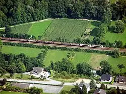 Arrivée à Montmélian d'un train de marchandises venant de la Maurienne.