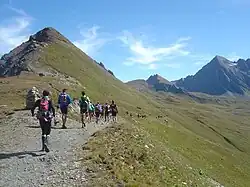 Le col des Chavannes (2&nbsp;603&nbsp;m) au km 19,7 et sa descente
