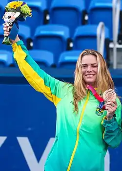 Laura Pigossi lors des Jeux olympiques d'été de Tokyo 2020