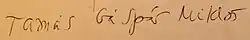Signature de Gáspár Miklós Tamás