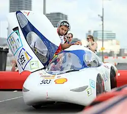 TIM07 is a Urban Concept car conceived and built by students from the association TIM (INSA Toulouse and Paul Sabatié University) between 2009 and 2015. This picture was taken in London the week of its first world record : 684,7 km with 1L of ethanol !