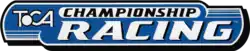 Logo de TOCA Championship Racing, sur fond bleu écrit en lettres blanches et noires