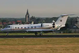 Gulfstream IV TU-VAD à l'aéroport de Bruxelles-National en 2010
