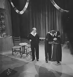 Retransmission télévisée de De Jantjes en 1961 sur VARA. Avec Fred Wiegman&nbsp;(en), Rudi Falkenhagen&nbsp;(nl), Mies Peijters-Zech. Henk Lindeboom/Anefo