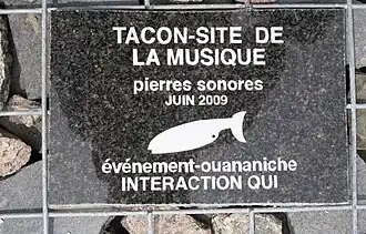 Plaque du Tacon Site de la Musique.