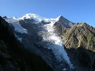 Le glacier de Taconnaz en 2009.