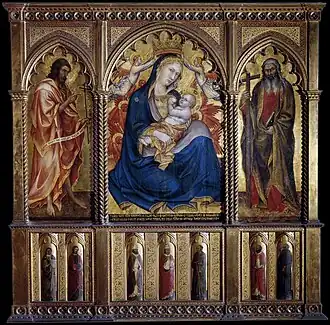 Vierge à l'Enfant avec saint Jean-Baptiste et saint André,Musée des Beaux-Arts de Budapest.