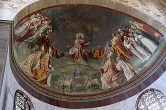 Le Christ et ses apôtres, fresque de l'abside, par Taddeo Zuccari, 1560.