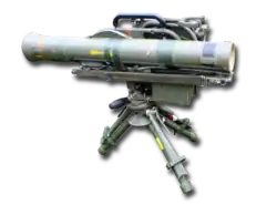 Un lance-missile sur un trépied