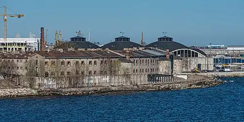 Hangars pour hydravions pour la force aérienne de Russie au port de Tallinn. Une des premières structures en béton renforcé