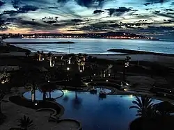 Maroc, Tanger vue de nuit.