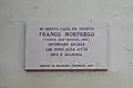 Plaque commémorative pour Franco Morpurgo (Trieste 1943-2006 Bologne), promoteur politique et culturel, Bologne (Italie)